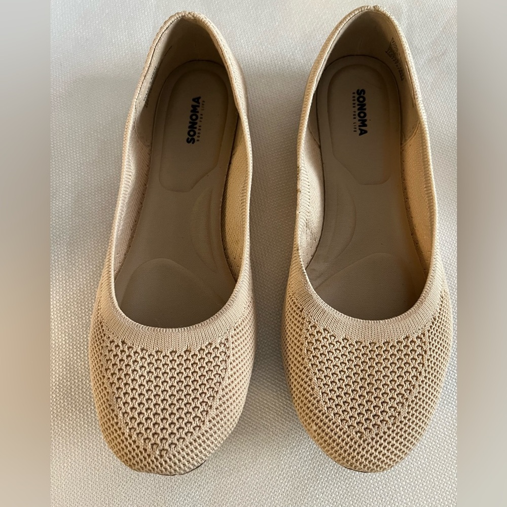 Sonoma Women's Beige Knit Flats